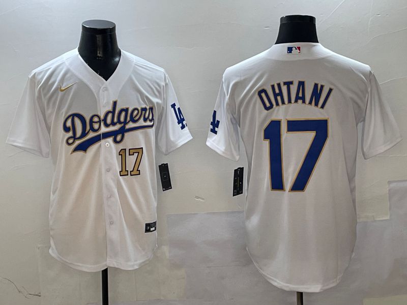 Men Los Angeles Dodgers #17 Ohtani White Blue Game 2025 Nike MLB Jersey style 4028->los angeles dodgers->MLB Jersey